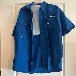 Columbia Men's PFG Vibrant Blue fisherman sun Shirt